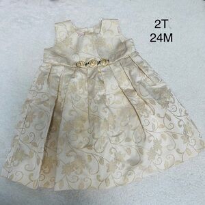 Toddler baby girl ivory party Sleeveless Flower Girl Dress 2T 24M